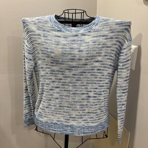 Sonoma Size Large White Blue White Aqua Sweater Knit